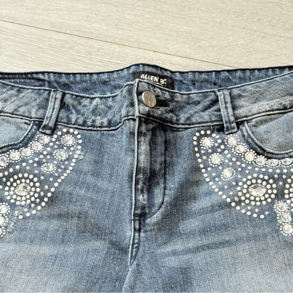 Allen B embellished Women's Jeans cropped - Picture 4 of 9